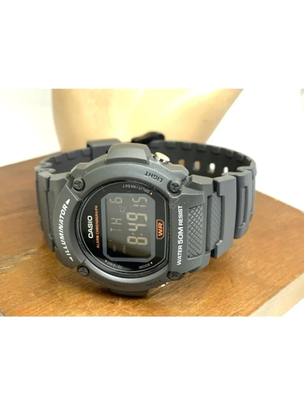 Casio Men's Watch W219H Illuminator Quartz Digital 42mm Gray Resin Sport 3224
